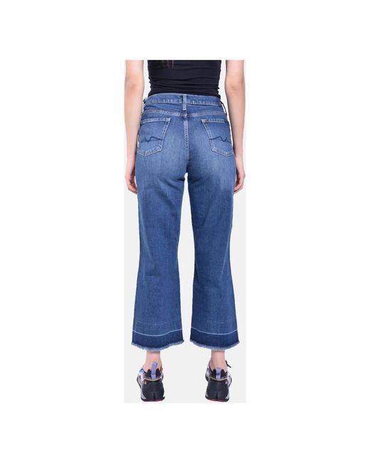 Jeans > cropped jeans 7 For All Mankind en coloris Blue