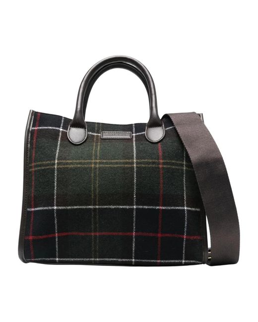 Barbour Black Grüne Karierte Flanelltasche
