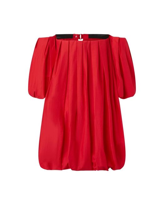 Pinko Poplin Mini Balloon Dress in het Red