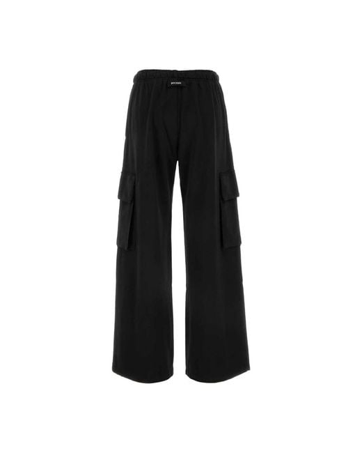 Palm Angels Black Wide Trousers