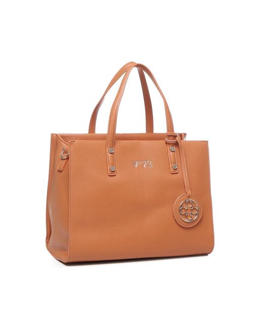 V73 Brown Tasche mit gold logo anhänger