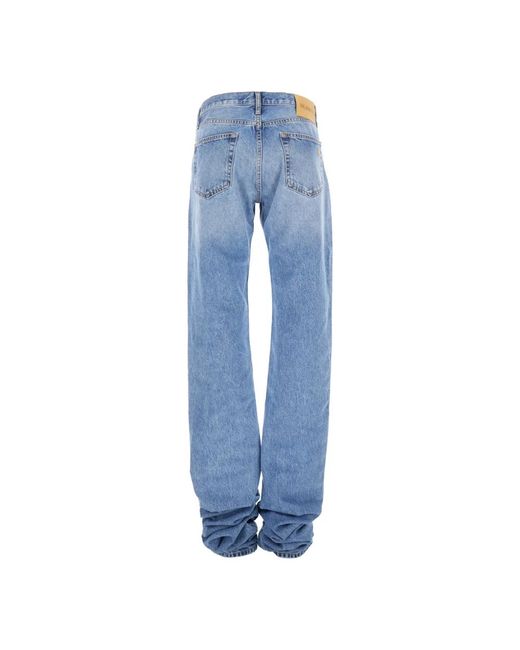The Attico Blauwe Denim Jeans Met Logo-Borduursel in het Blue