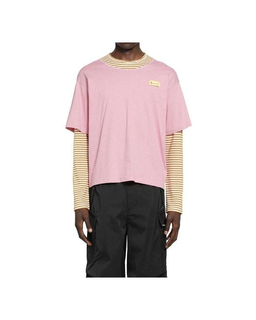 Marni Pink Long Sleeve T-Shirts for men
