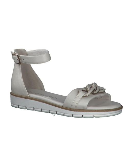 Marco Tozzi Metallic Flat Sandals