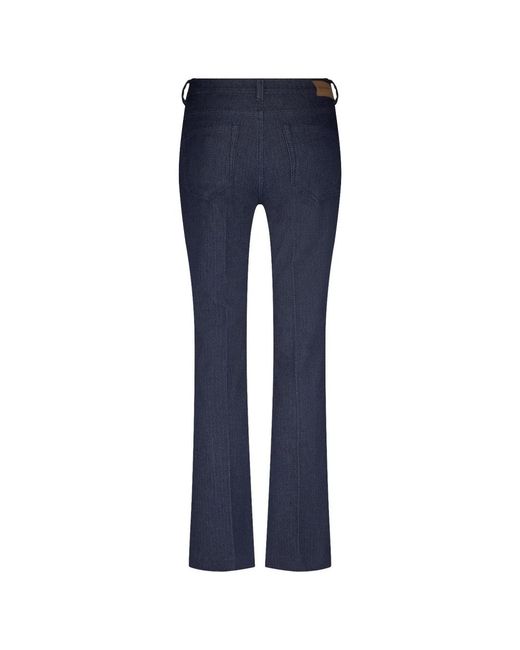 Red Button Donkerblauwe Herringbone Flare Jeans in het Blue