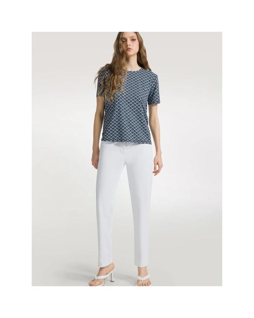 Rrd Overhemden ,Zwart Optical Print Blouse in het Blue