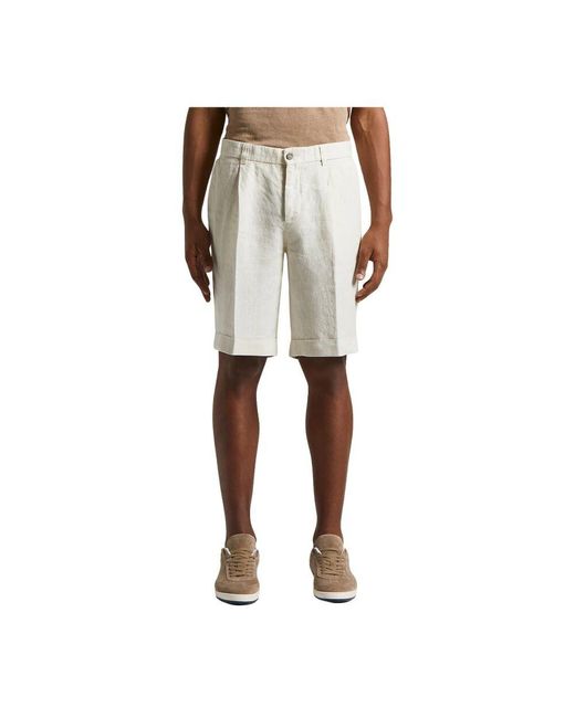 Peserico Reine Leinen-Bermuda-Shorts in Natural für Herren