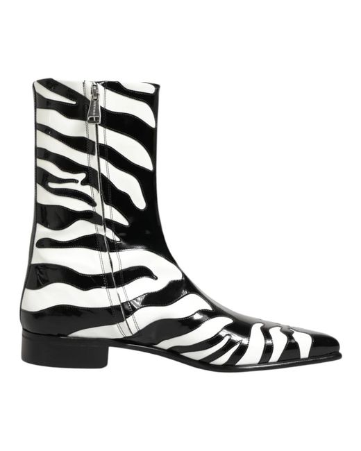 Dolce & Gabbana Schoenen ,Zwart ,Leer Mid Calf Boots in het Black voor heren