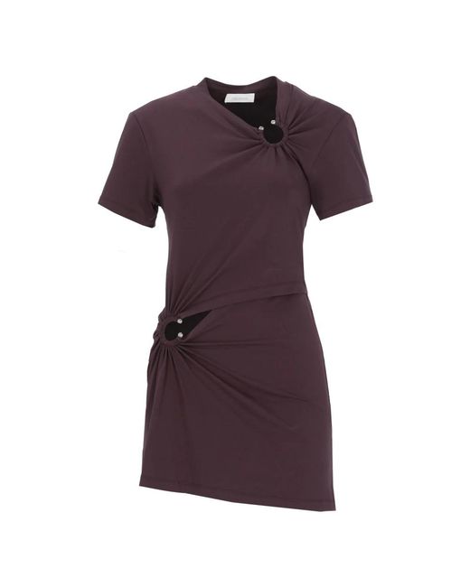 Rabanne Cutout-Ring Mini Jurk in het Purple