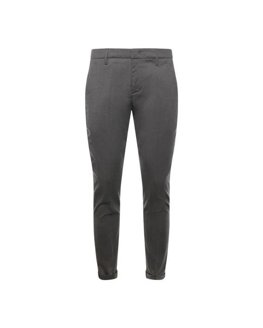 Dondup Gray Slim-Fit Trousers for men