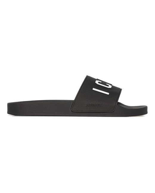 DSquared² Black Sliders for men