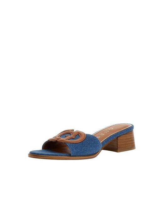Guess Blue Heeled Mules
