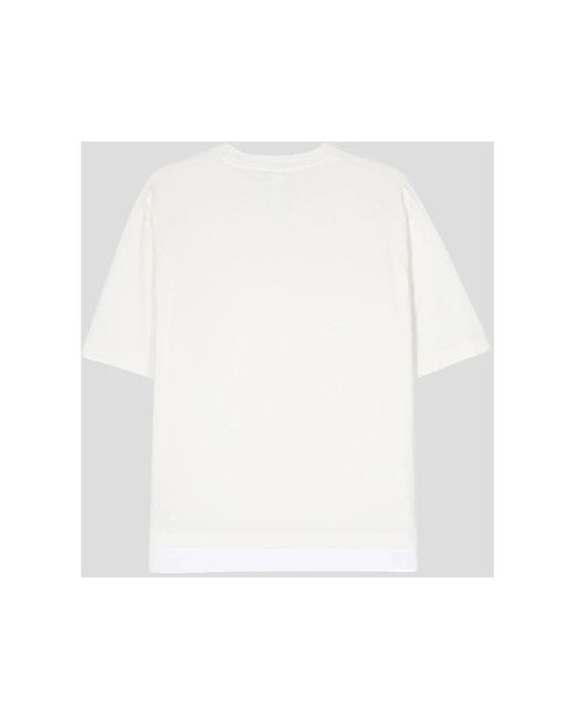 Neil Barrett Weiße baumwoll-t-shirt mit taillenstreifen in White für Herren