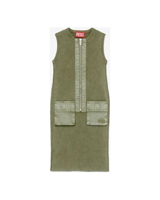 DIESEL Green Knitted Dresses