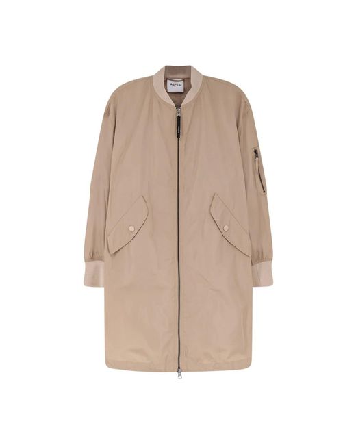 Single-Breasted Coats Aspesi de color Natural