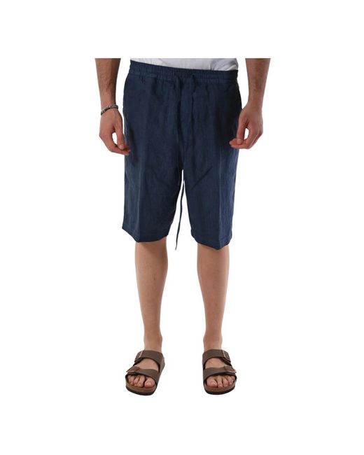 Casual linen shorts di 120% Lino in Blue da Uomo