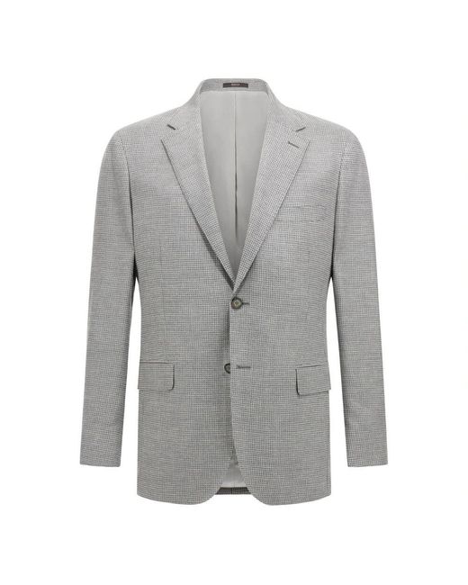 Boggi Hellgraue Jacke Aus Stretch-Leinen Und Wolle in Gray für Herren