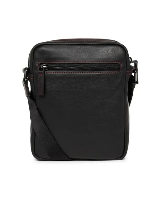 Lancaster Black Cross Body Messenger for men
