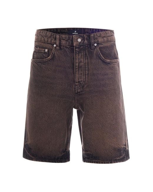 Represent Gray Denim Shorts for men