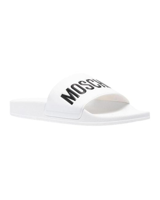 Moschino White Sliders for men