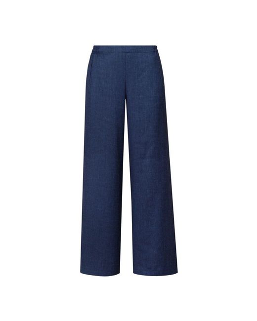 Niu Blue Weite Leinenmischung Gerade Hose