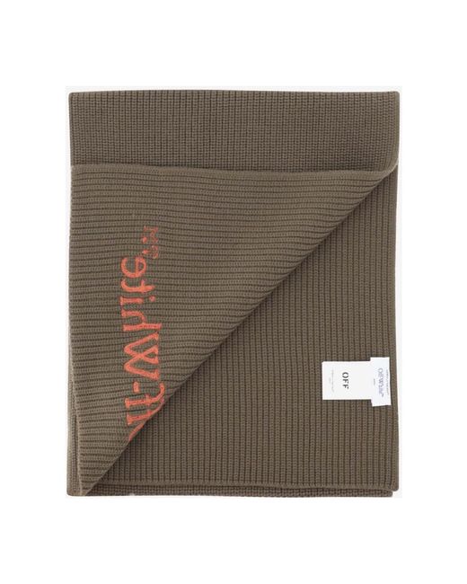 Off-White c/o Virgil Abloh Brown Winter Scarves for men