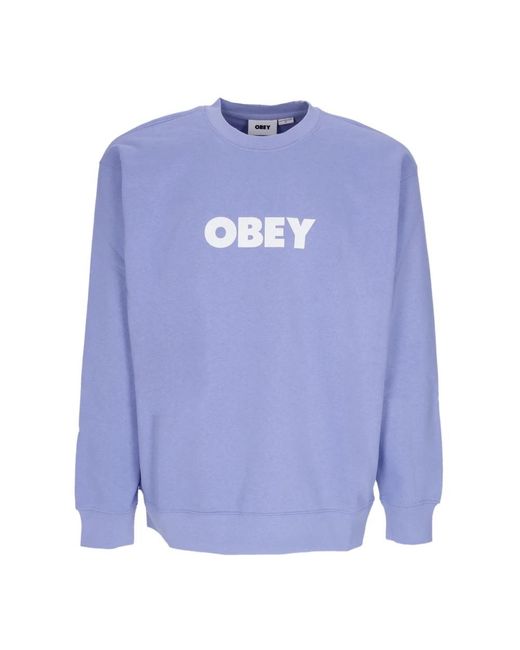 Obey Premium Fleece Crew Neck Sweatshirt in het Blue voor heren