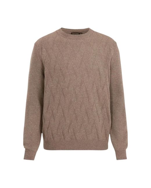 Round-Neck Knitwear Oscar Jacobson pour homme en coloris Brown