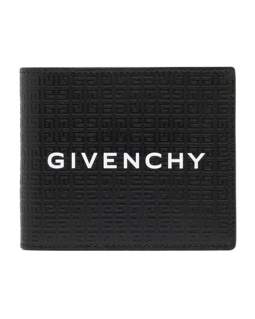 Givenchy Schwarze bifold geldbörse mit signaturdruck in Black für Herren