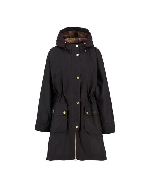 Barbour Marcy Wax Parka in het Black