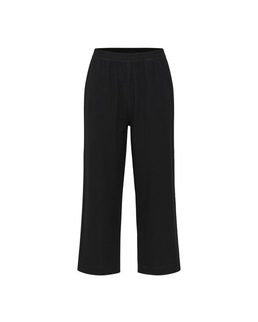 Wide Trousers Kaffe de color Black