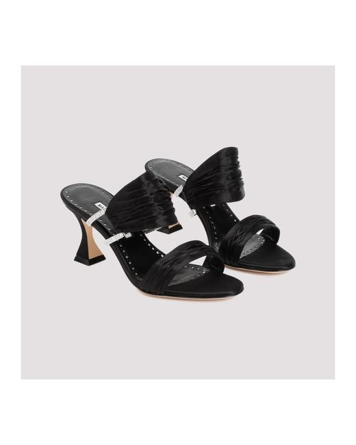 Shoes > heels > heeled mules Manolo Blahnik en coloris Black