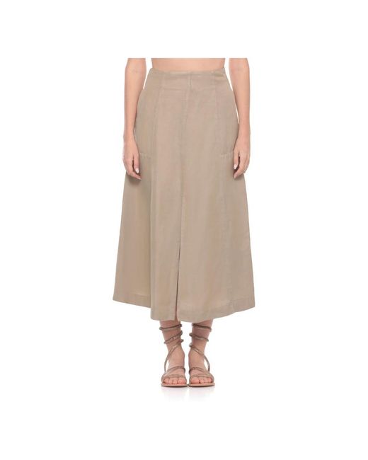 120% Lino Natural Midi Skirts
