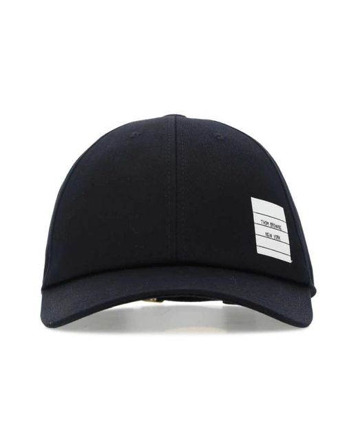 Thom Browne Accessoires ,Blauw ,Katoen Middernachtblauwe Katoenen Baseballpet in het Blue voor heren
