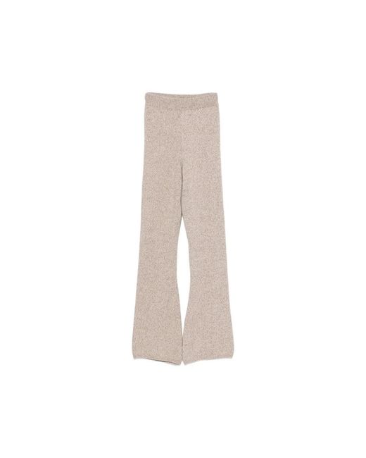 ELY ELY Broeken ,Marl-Knit Flared Broeken in het Natural