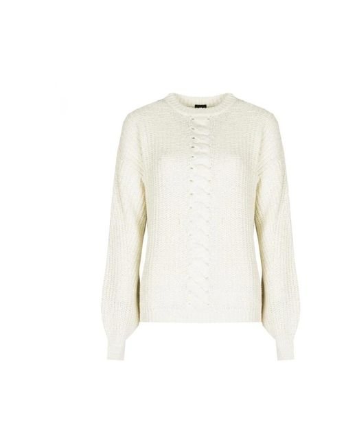 Round-Neck Knitwear di Pinko in White