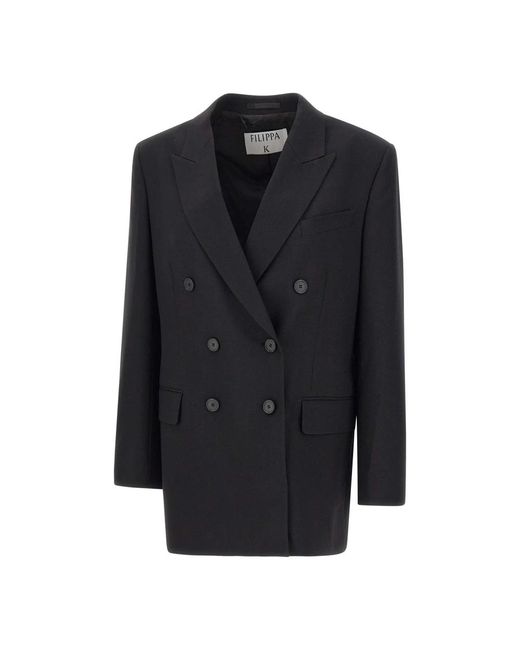 Filippa K Jassen ,Zwart ,Wol Dani Blazer in het Blue