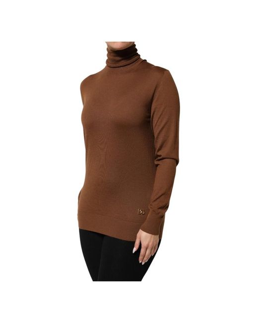 Dolce & Gabbana Brown Cashmere Knitwear