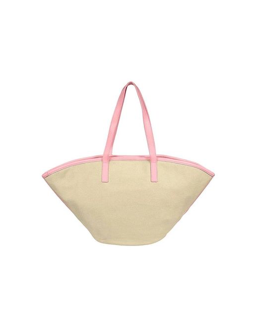 MSGM Natural Schicke Canvas-Tote-Tasche Mit Kontrasteinsätzen