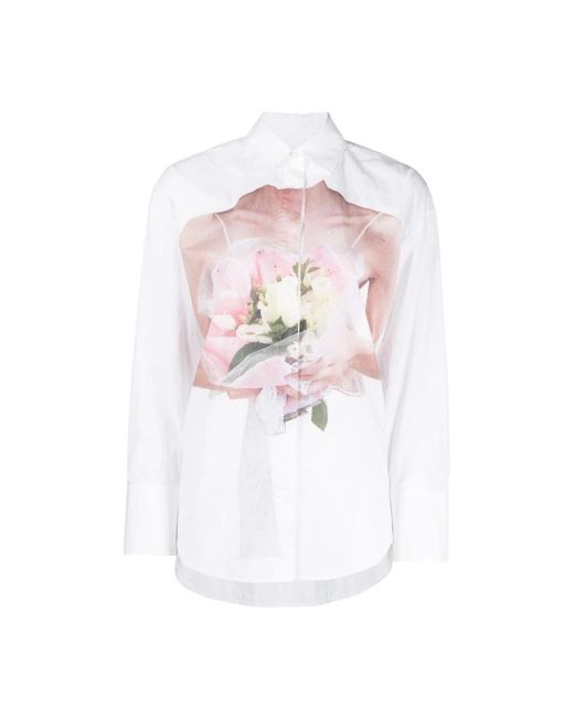 MSGM Overhemden ,Veelkleurig ,Katoen Shirt in het White