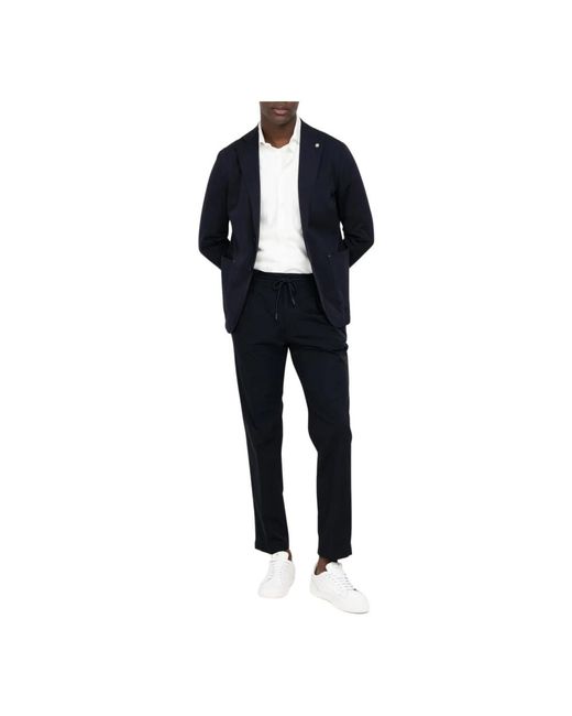 Manuel Ritz Blue Cropped Trousers for men