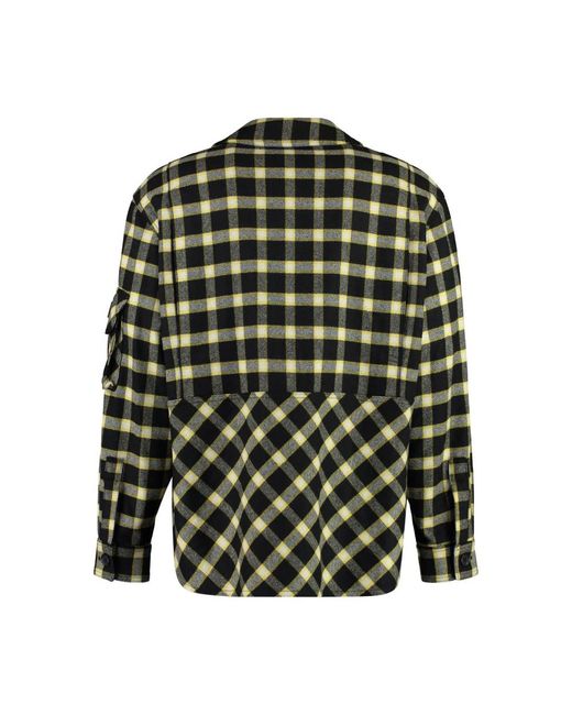 Versace Jassen ,Zwart ,Geruit Overhemd Met Knopen in het Green voor heren