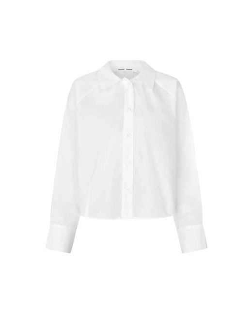 Samsøe & Samsøe Overhemden ,Wit ,Katoen Saatrani Shirt in het White