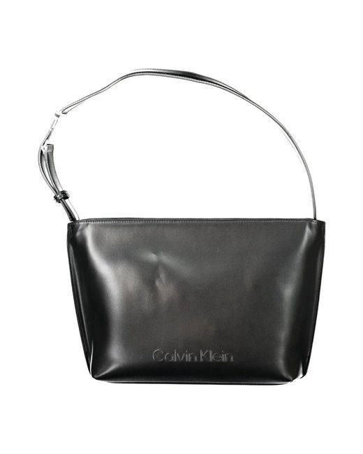 Calvin Klein Black Schwarze -schultertasche mit reißverschluss