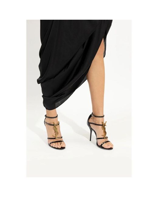 Saint Laurent Black 'cassandra' absatzsandale