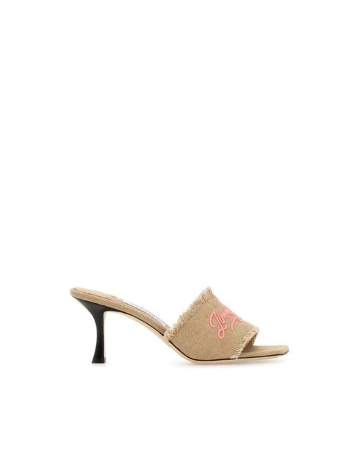 Jimmy Choo Natural Heeled Mules