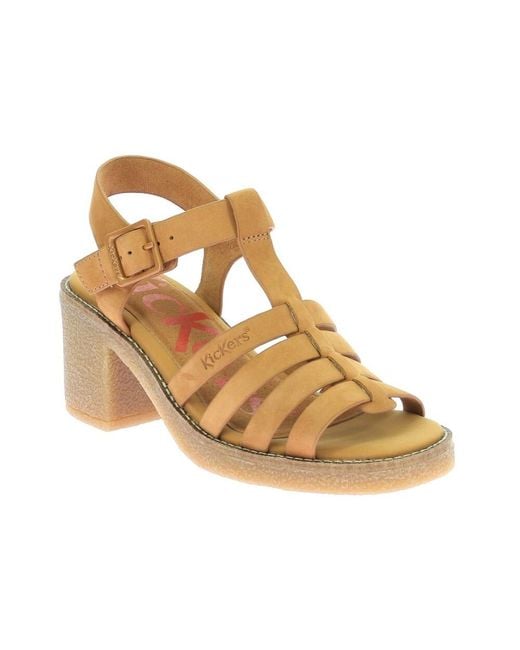 High Heel Sandals Kickers de color Metallic