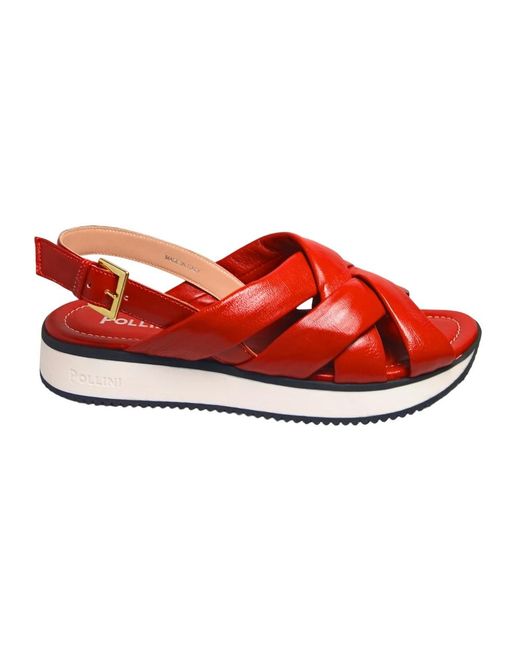 Flat Sandals Pollini en coloris Red