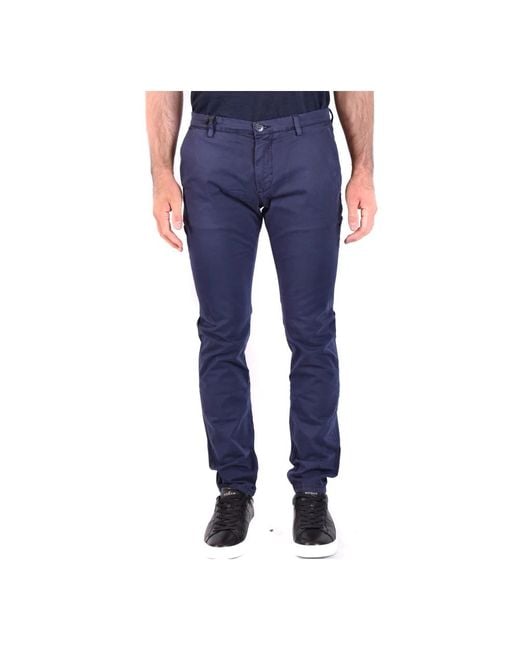 Brian Dales Blue Slim-Fit Trousers for men