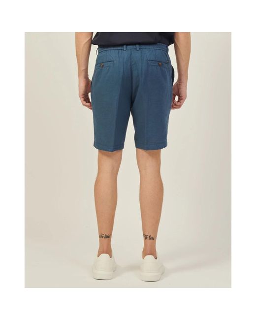 Bugatti Blaue shorts mit vorderfalten in Blue für Herren